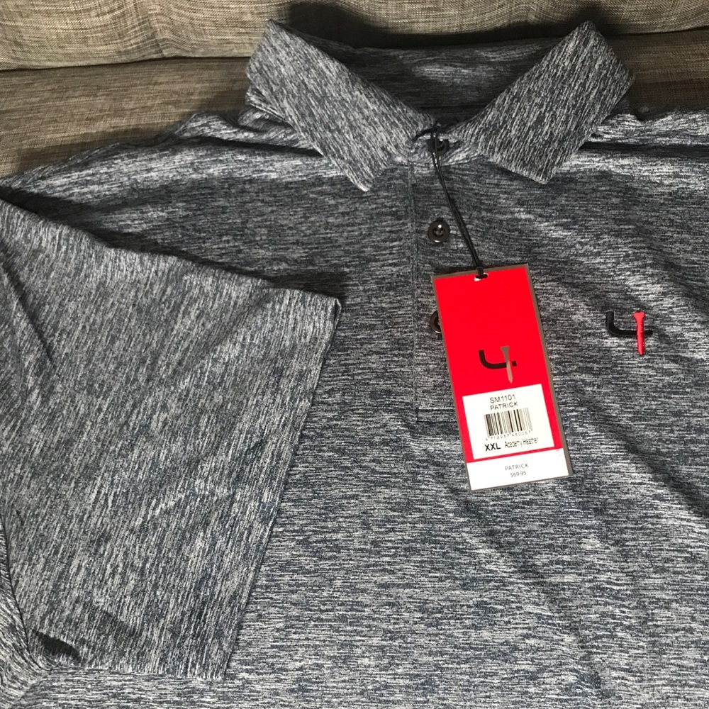 NWT Short Par 4 XXL Grey golf Polo